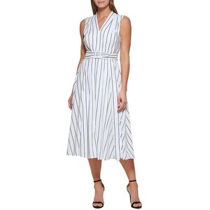DKNY Belted Midi Fit and Flare Dress NWT Size 6
